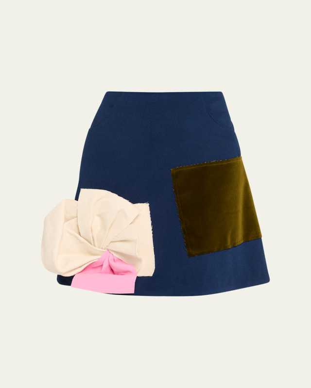 Marcel Flower Patch Denim Mini Skirt